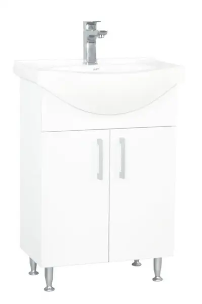 Set Baza si Lavoar seria 001, eco, montat, 55 cm, alb