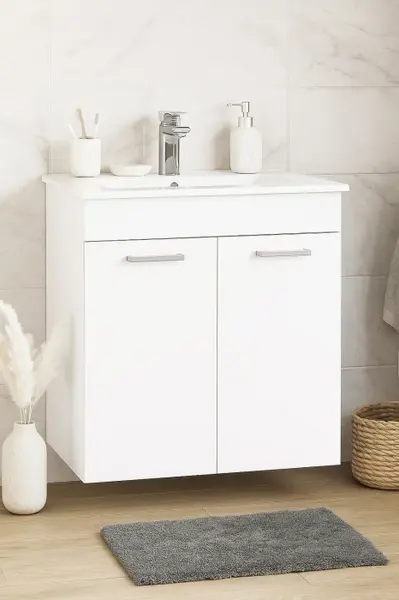 Set Baza si Lavoar seria 067, suspendata, 60 cm, alb