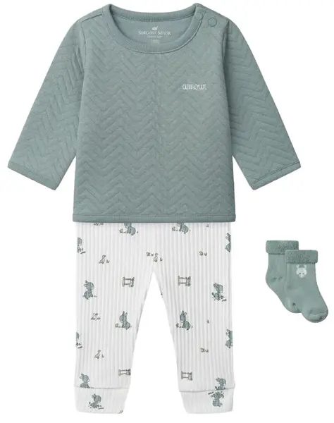Set bebeluși 3 piese Sergent Major - Bluză, pantaloni și șosete, 1 m