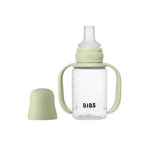 Set biberon tip Sippy Cup PP 150 ml cu cioc din silicon si sistem antipicurare Bibs Sage