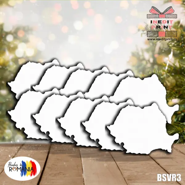 Set blank harta Romaniei BSVR3 (10 buc)8cm 8cm