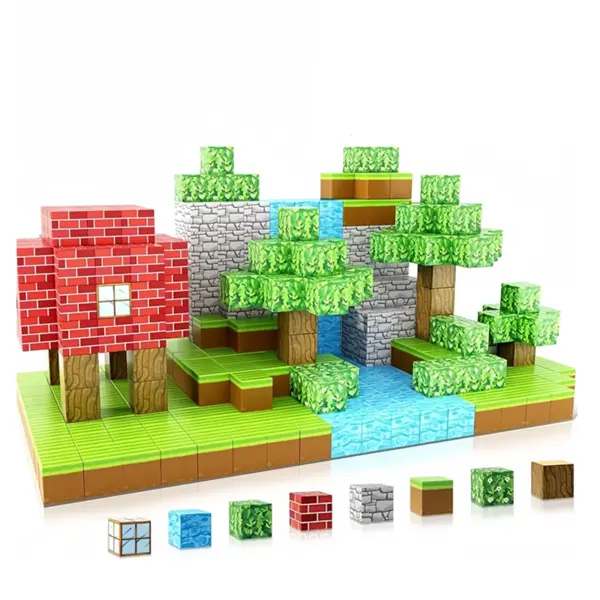 Set blocuri magnetice de constructie - 130 de piese