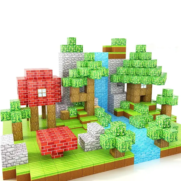 Set blocuri magnetice de constructie - 300 de piese