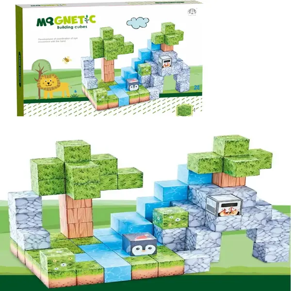 Set Blocuri Magnetice Minecraft - intre 48 si 114 piese, Joc STEM 87 PIESE