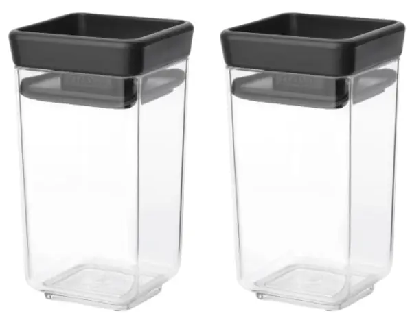 Set borcane pentru condimente Brabantia - Tasty+ Stackable, Dark Grey, 2 buc