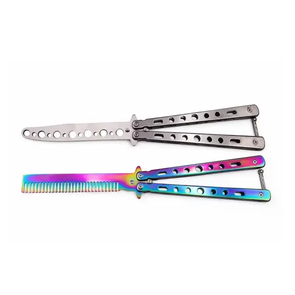 Set briceag fluture de antrenament + pieptene tip fluture, otel rezistent, 22.5 cm