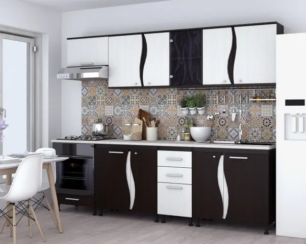 Set Bucatarie CIP 3S C2 Wenge Alb 260x60x200 cm