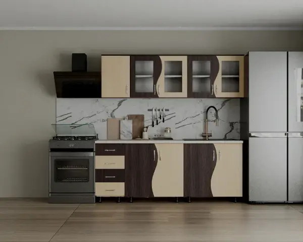 Set Bucatarie CIP S Wenge Mesteacan 200x60x200 cm