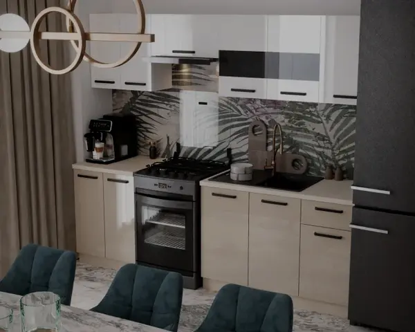 Set Bucatarie Daria Alb Cappuccino 240x60x200 cm