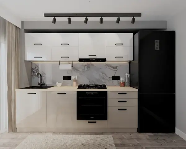 Set Bucatarie Daria V2 Alb Cappuccio 240x60x200 cm