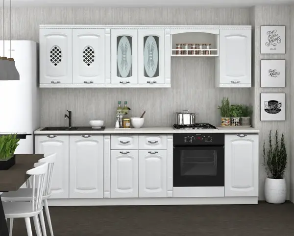 Set Bucatarie Katiusa 1 RO MDF Alb 260x60x200 cm