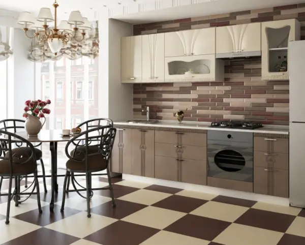 Set Bucatarie Palermo RO Crem Cappuccino 262x60x200cm