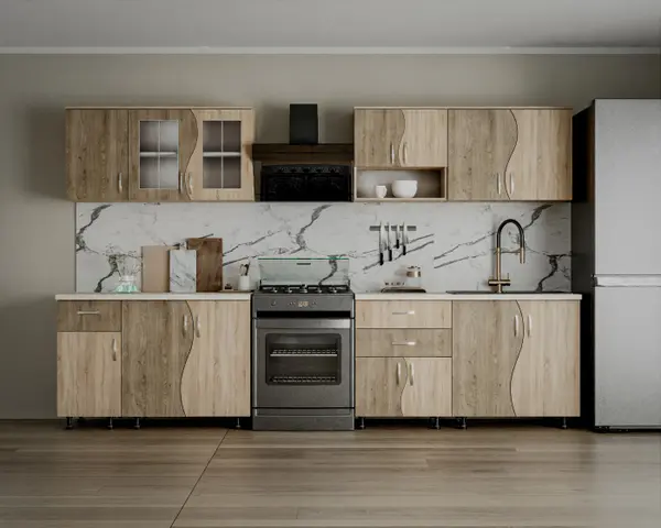 Set Bucatarie Paula S Sonoma Trufe 260x60x200 cm