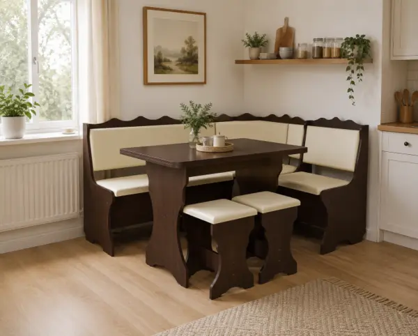 Set bucatarie Siria cu masa extensibila si 2 tabureti Wenge