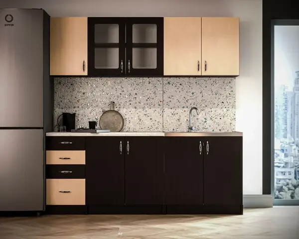 Set Bucatarie Venus RO Wenge Mesteacan 200x60x200cm