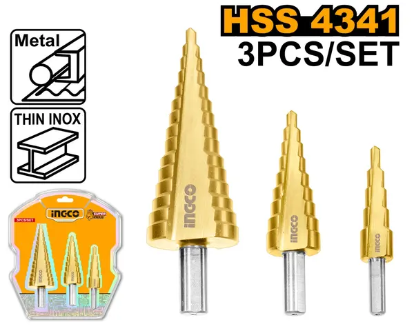 Set Burghie Conice 3buc INGCO AKSDS80401