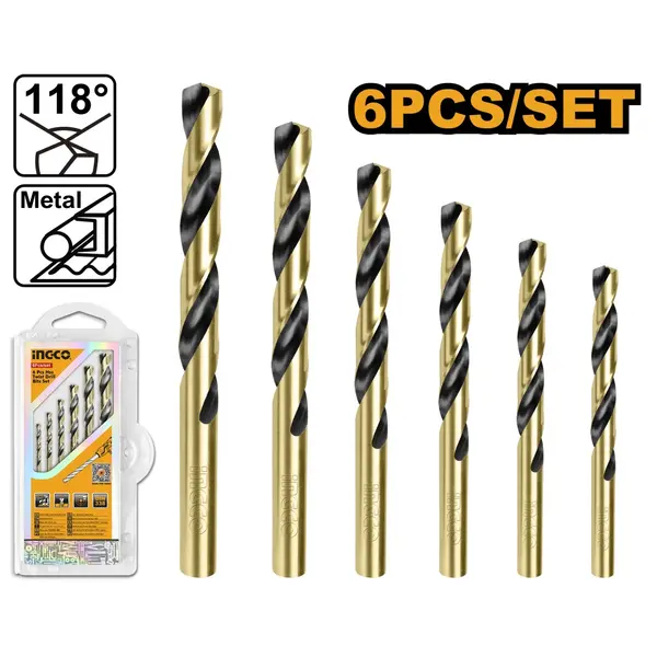 Set Burghie HSS Metal 6buc INGCO AKDB1065