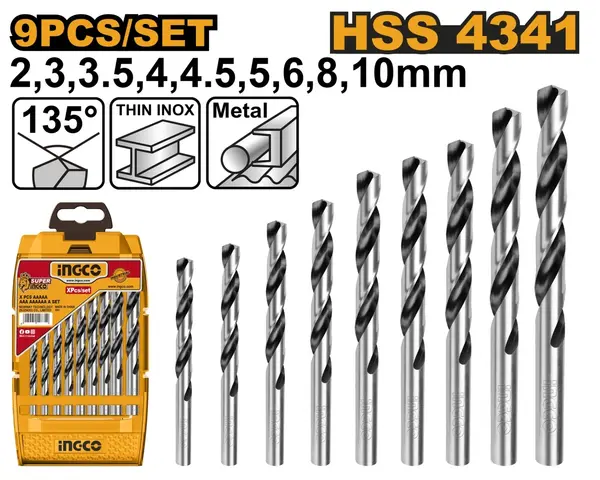 Set Burghie Metal 9buc INGCO AKD1095