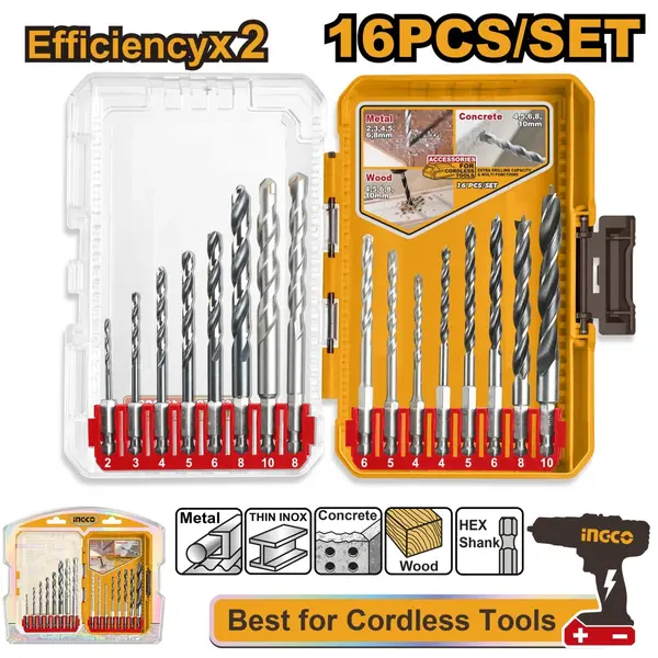 Set Burghie Multifunctionale 16buc Industrial INGCO AKDL11608