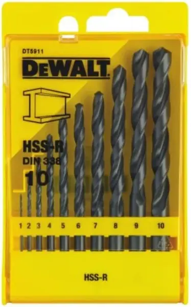 Set burghie pentru metal DeWALT - DT5911, 1-10 mm, 10 bucăți