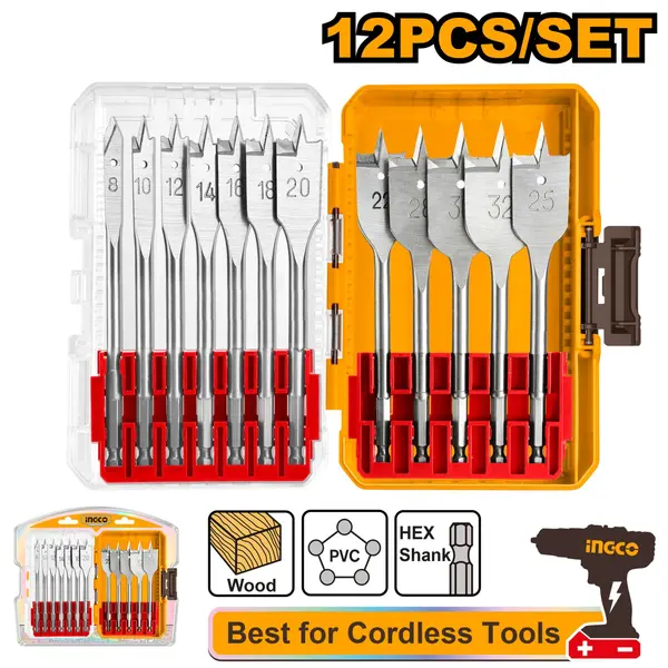 Set Burghie Plate Lemn 12buc INGCO AKDL1206