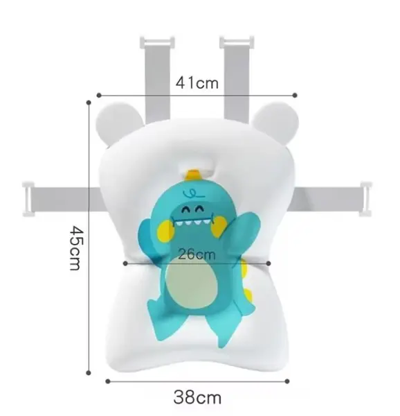Set cadita pliabila pentru copii Little Mom Dino Pink, cu pernuta bebelusi detasabila, termometru display digital incorporat, dop scurgere, picioruse antiderapante, design ergonomic,80 x 50 x 24 cm