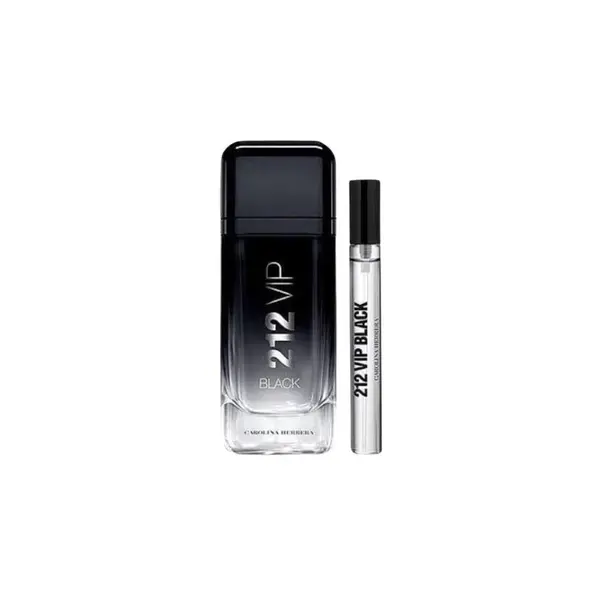 Set cadou Carolina Herrera 212 Vip Black pentru bărbați Volum 100 ml EDP + 100 ml gel de duș