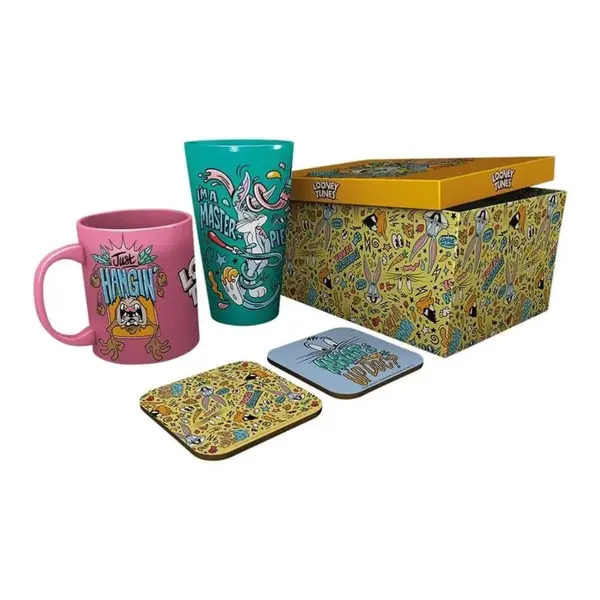 Set Cadou Looney Tunes - Pahar XXL + Cana + 2 Coastere Vacay