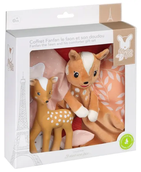 Set cadou Sophie La Girafe - Căprioara Fanfan și jucărie de alintat