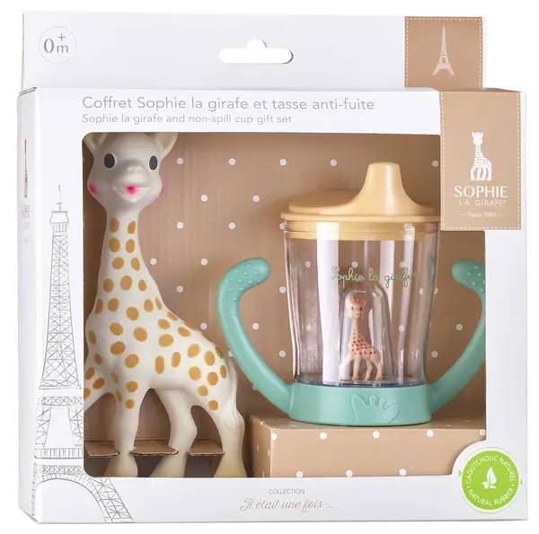 Set cadou Sophie La Girafe - Girafa Sophie și pahar anti-scurgere, 180 ml