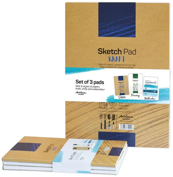 Set caiete de schițe Drasca - A4, 3 buc