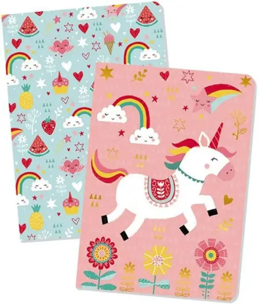 Set caiete Janod - Fox and Unicorn, 2 buc, 16 foi, sortiment