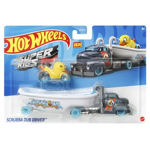Set camion si masina Hot Wheels Scrubba Dub Driver