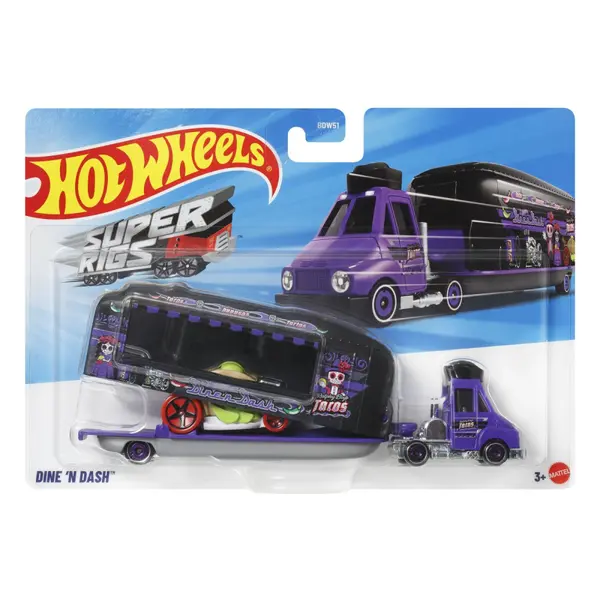 SET CAMION SI MASINA HOT WHEELS SUPER RIGS DINE N DASH