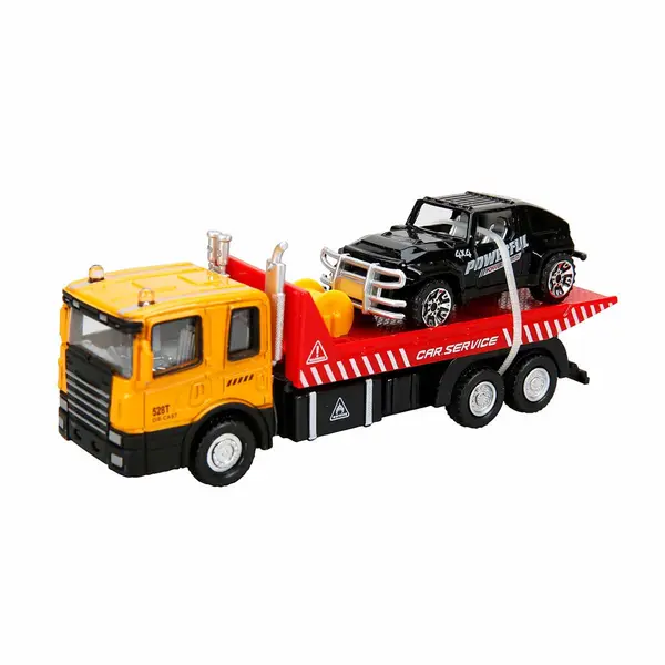 Set camion transportator cu masina Jepp, Maxx Wheels, 16 cm