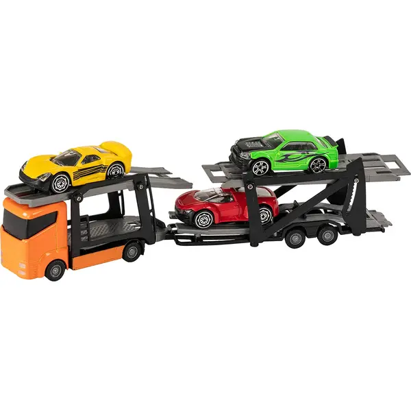 Set Camion transportator cu masinute Teamsterz, Portocaliu