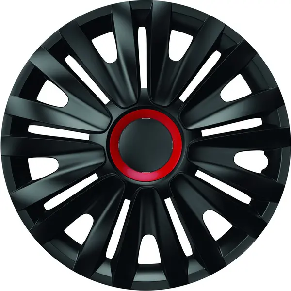 Set Capace Roti 14 Negre Cu Inel Rosu Royal