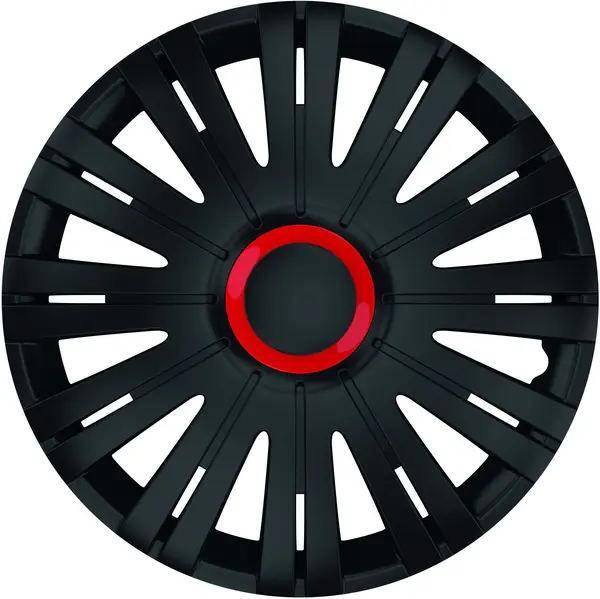 Set Capace Roti 16 Negre Cu Inel Rosu Active