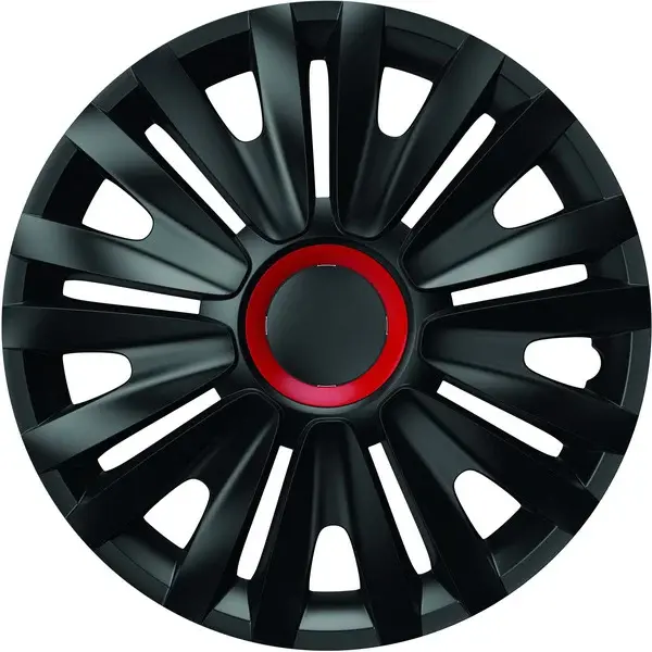 Set Capace Roti 16 Negre Cu Inel Rosu Royal