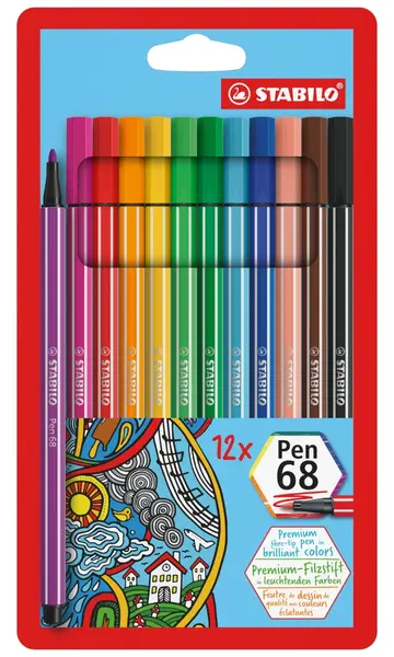 Set carioci Stabilo Pen 68 - 12 culori