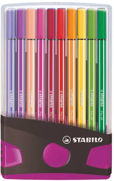 Set carioci Stabilo Pen 68 - 20 culori , cutie violet