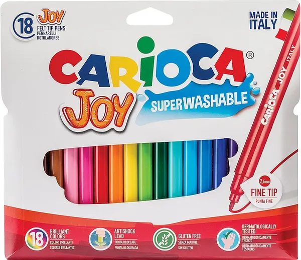 Set carioci superlavabile Carioca Joy - 18 culori