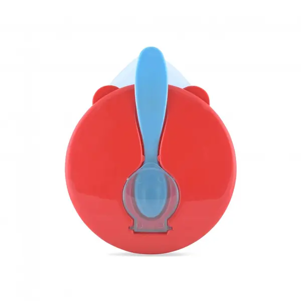 Set castron cu capac si lingurita Blue