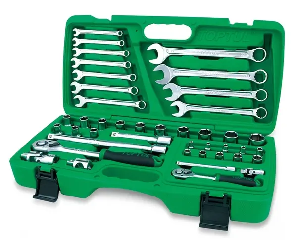 Set chei combinate, capete tubulare cu clichet, Toptul 42 piese
