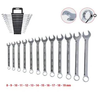 Set Chei Combinate In Unghi 12 Piese. 8-19Mm