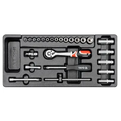 Set chei tubulare si accesorii Yato YT-5541, 1/4 pentru dulap
