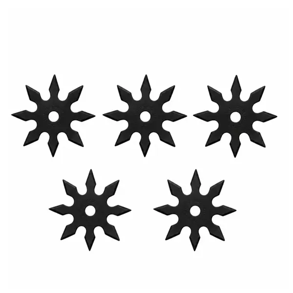Set cinci stele de aruncat DEPOX , 8 colturi, metalic, negru, 10 cm
