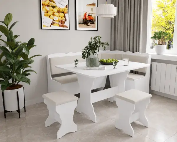 Set coltar bucatarie Rodos Alb Fildes