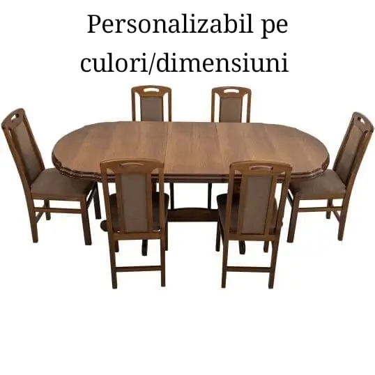 SET COM 1 MASA 160/195/95/76 + 6 SCAUNE