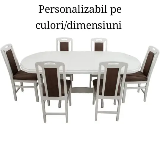 SET COM 2 MASA 160/195/95/76 + 6 SCAUNE